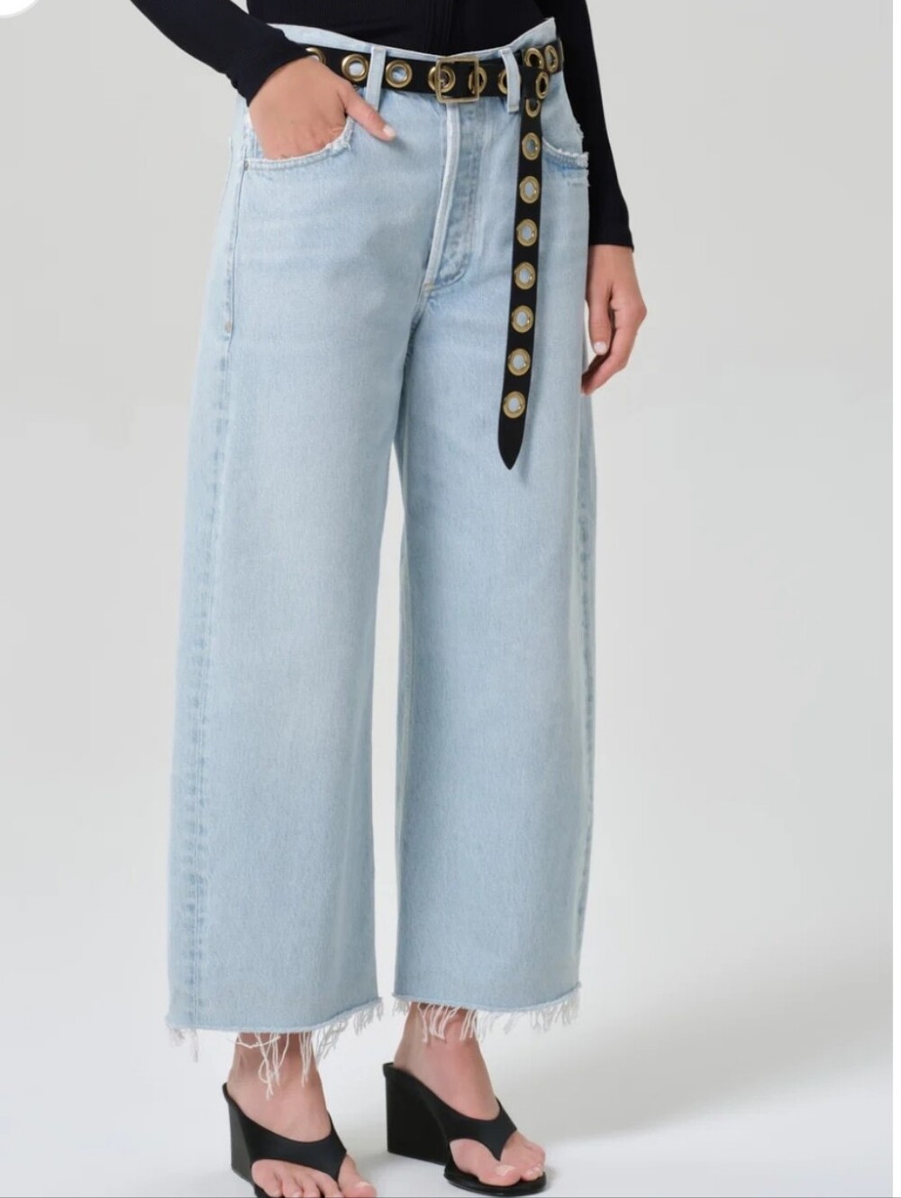 Citizens Of Humanity AYLA Wide Leg Jean Size 27 New Raw Hem Crop - Picture 15 of 15